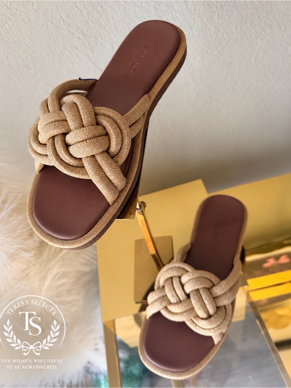 NWOT Rothy’s The Summer Sandal Golden Sun Size 8.5 Braided Slide